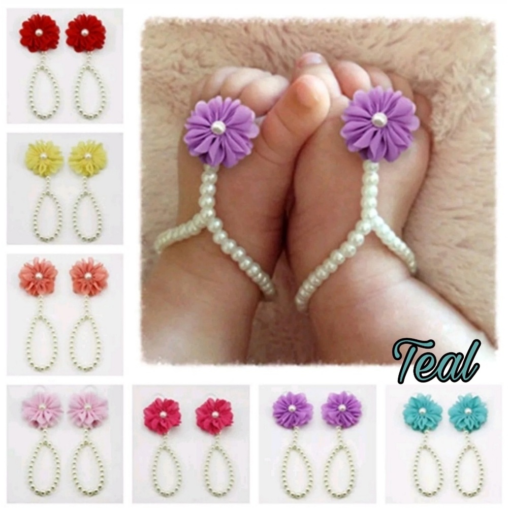 Absolutely ADORABLE barefoot sandal in Teal
